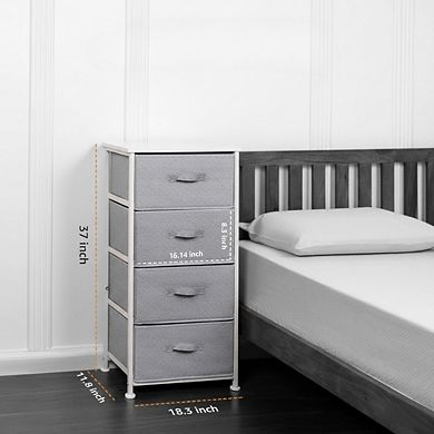 KSIZUIS 4-Drawer Fabric Storage Organizer - grey Closet Organizer Unit