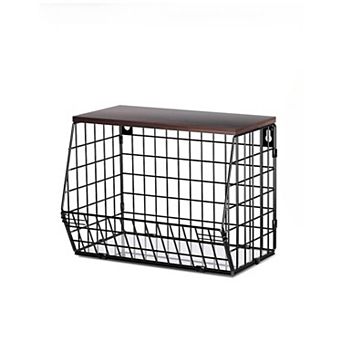 Kitchen Counter Fruit Storage with Stackable Baskets and Banana Hanger