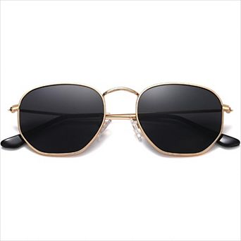 Polarized Hexagon Sunglasses UV400 Protection Metal Frame Unisex