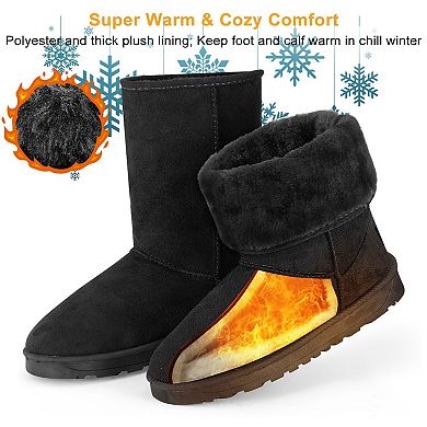 Women’s Waterproof Faux Suede Snow Boots