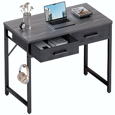 32" Small Desk with 2 Drawers for Home Office or Study