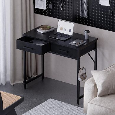32" Small Desk with 2 Drawers for Home Office or Study