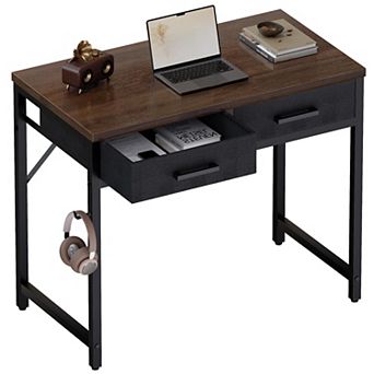 32" Small Desk with 2 Drawers for Home Office or Study