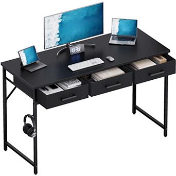 47" Compact Desk with 3 Drawers for Small Spaces