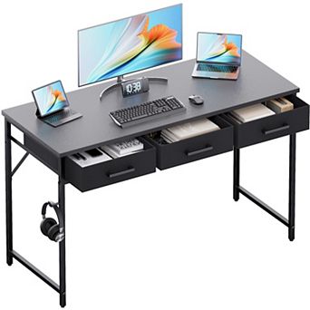 47" Compact Desk with 3 Drawers for Small Spaces