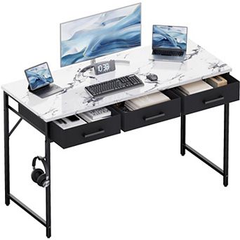 47" Compact Desk with 3 Drawers for Small Spaces