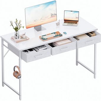 47" Compact Desk with 3 Drawers for Small Spaces