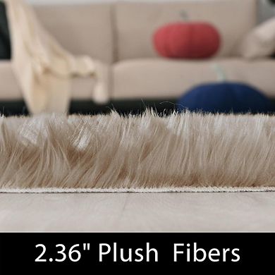 Faux Fur Rug Plush, Soft, Washable Shag Throw