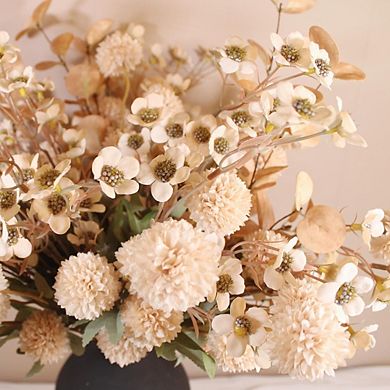Beige Silk Flower Arrangement with 22 Stems for Table Centerpiece