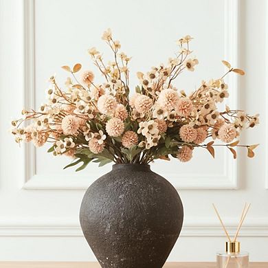 Beige Silk Flower Arrangement with 22 Stems for Table Centerpiece