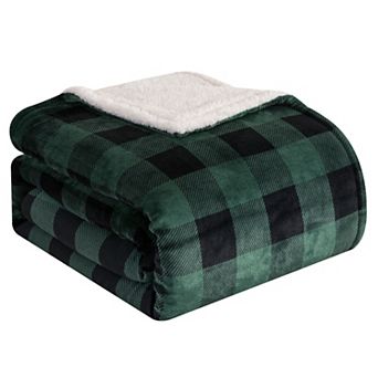 Elegant Comfort Buffalo Plaid Flannel Fleece Sherpa