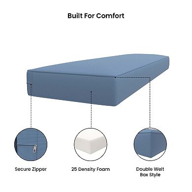 Covers&All 18"x 52" Outdoor/Indoor Bench Cushion, Premium 5 High-Density Foam, Water-Resistant
