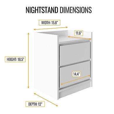 Modern Swing Door Bedside Table, Compact Wood Nightstand
