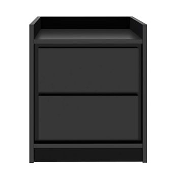 Modern Swing Door Bedside Table, Compact Wood Nightstand