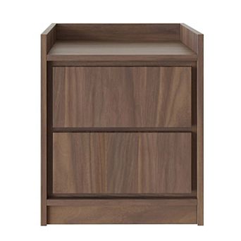Modern Swing Door Bedside Table, Compact Wood Nightstand