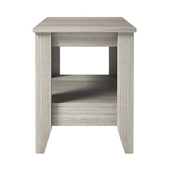 Modern Small Nightstand with Open Storage Shelf, Wood Bedside Table