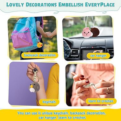 Beginner Crochet Kit, DIY Animal Kit, Step-by-Step Tutorials, 8-Pack