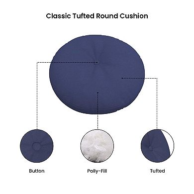 Covers&All Button Tufted Round Seat Cushion, Thick Outdoor/Indoor Chair Pillow for Patio Chairs