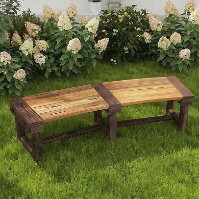Semicircular Wooden Tree Wrap-Around Outdoor Garden Bench