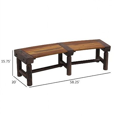 Semicircular Wooden Tree Wrap-Around Outdoor Garden Bench