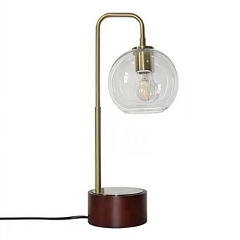 Mid Century Modern Arched Glass Globe Table Lamp for Home or Office