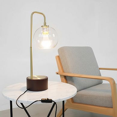 Mid Century Modern Arched Glass Globe Table Lamp for Home or Office