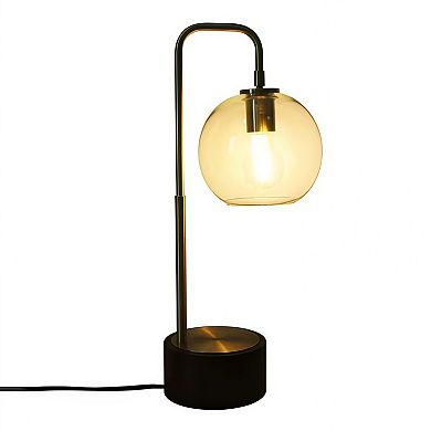 Mid Century Modern Arched Glass Globe Table Lamp for Home or Office