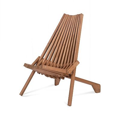 Low Profile Acacia Wood Folding Outdoor Lounge Chair