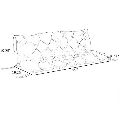 Tufted 3-Seat Outdoor Bench Cushion for Patio Swing Sofa