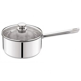 Induction Compatible Stainless Steel Saucepan with Straining Lid