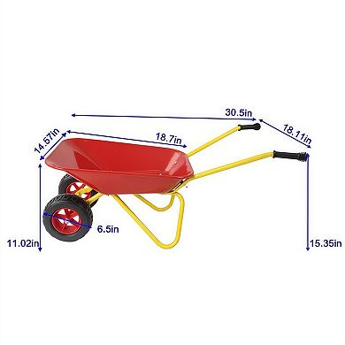 Kids Metal Garden Trolley with Steel Frame