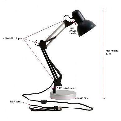 Modern Architect Desk Lamp with Adjustable Arm and Sleek Design