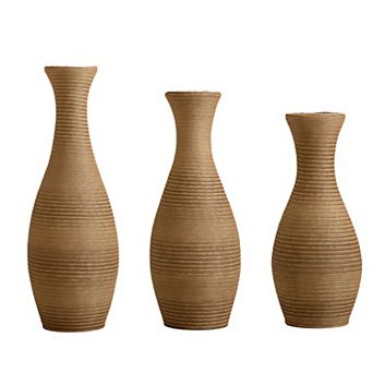 3 pc Elegant Rattan Floor Vase Set for Home Décor