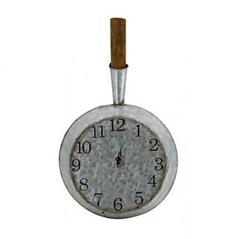 Rustic Iron and Wood Wall Clock with Weathered Numbers