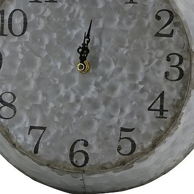 Rustic Iron and Wood Wall Clock with Weathered Numbers
