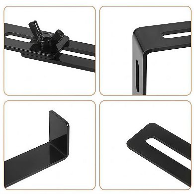 4-Piece Adjustable No-Drill Steel Window Box Planter Brackets for Railings