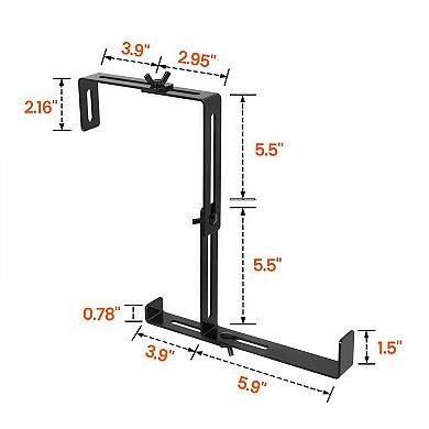 4-Piece Adjustable No-Drill Steel Window Box Planter Brackets for Railings