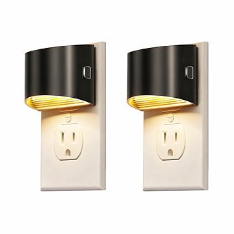 Two-Pack Adjustable Soft White Dusk-to-Dawn Plug-In Wall Night Lights.