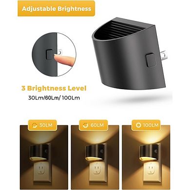 Two-Pack Adjustable Soft White Dusk-to-Dawn Plug-In Wall Night Lights.