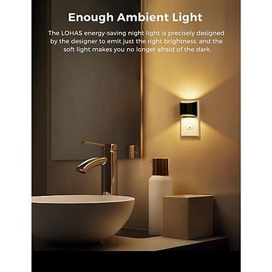 Two-Pack Adjustable Soft White Dusk-to-Dawn Plug-In Wall Night Lights.