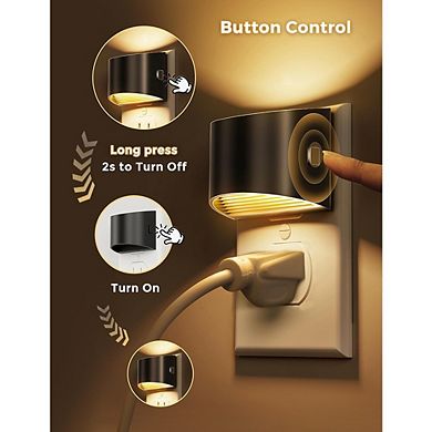 Two-Pack Adjustable Soft White Dusk-to-Dawn Plug-In Wall Night Lights.