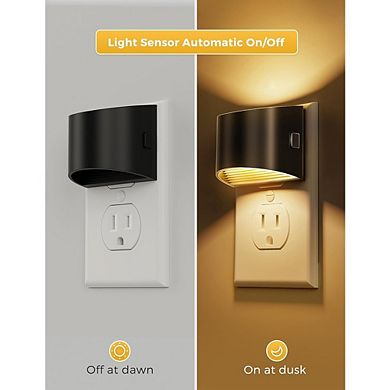 Two-Pack Adjustable Soft White Dusk-to-Dawn Plug-In Wall Night Lights.