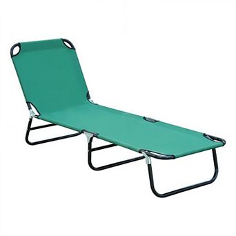 Folding Outdoor Lounge Chair with 5-Position Recline and Breathable Fabric
