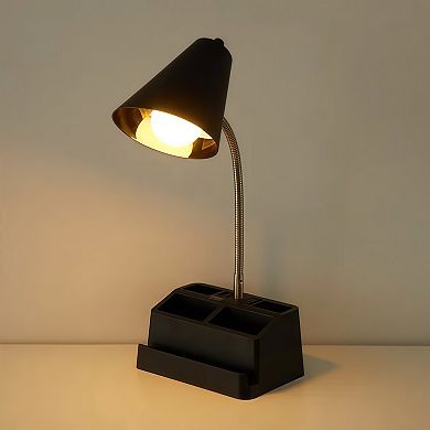 Organizer Desk Lamp with USB Port and AC Outlet for Home or Office Use