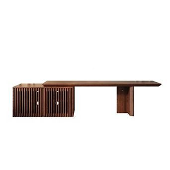 Modern Extendable TV Stand with Storage, for 55+ Inch Screens, (60.6"-84.3" Adjustable)