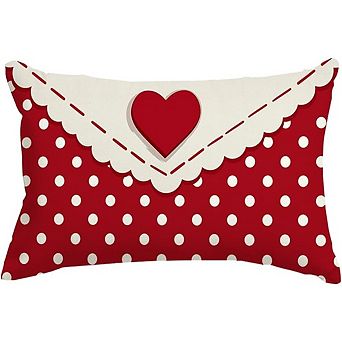 Valentine Pillow Covers 12x20 Inch Red Heart Throw Cushions