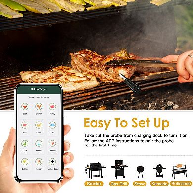 100FT Wireless Digital Meat Thermometer with App Control
