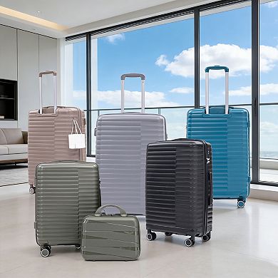 WOW PIONEER Versatile Four-Piece Rolling Luggage Set Includes Sleek Cosmetic Organizer Case