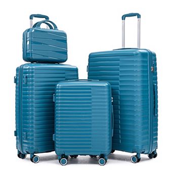 WOW PIONEER Versatile Four-Piece Rolling Luggage Set Includes Sleek Cosmetic Organizer Case