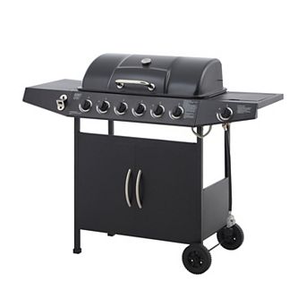 WOW PIONEER 6 Burner Outdoor Propane Gas Grill with Side Burner and Stainless Steel